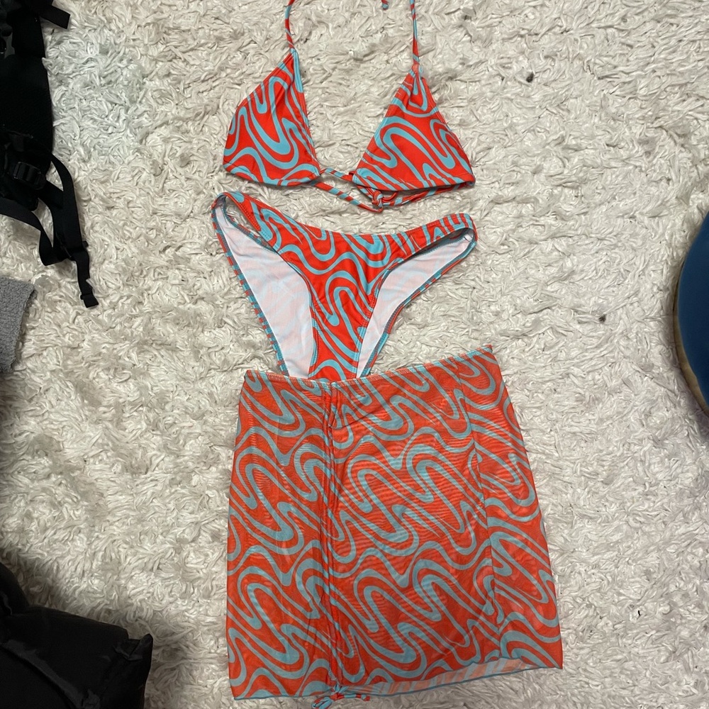 Shein printed bikini set